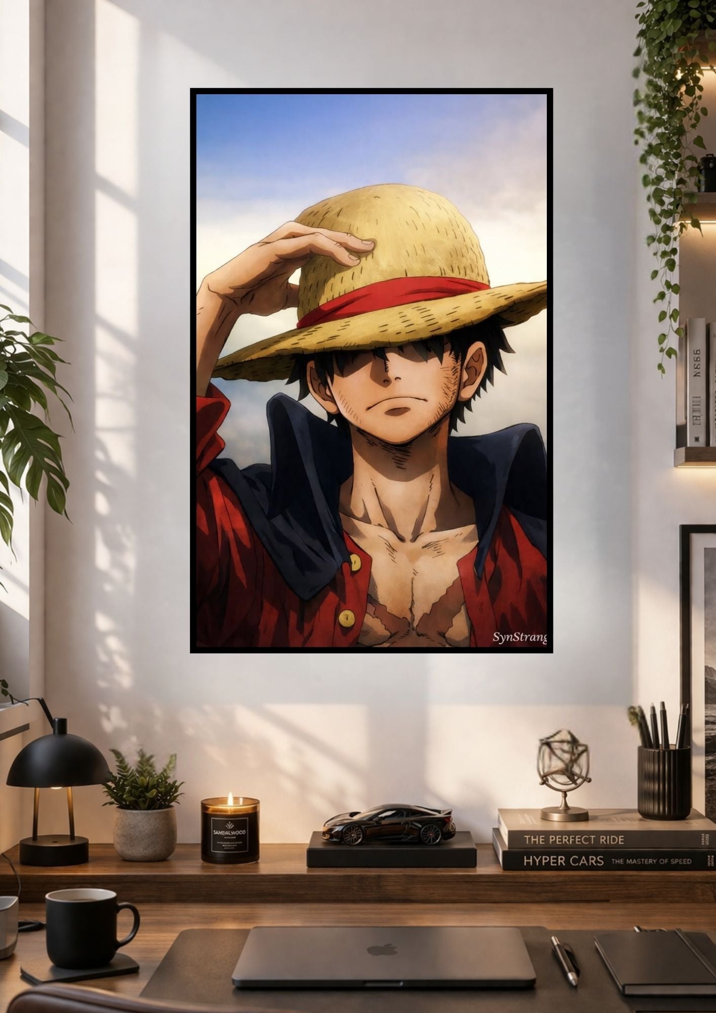 Monkey D. Luffy Straw Hat Portrait – One Piece Anime Wall Art Poster